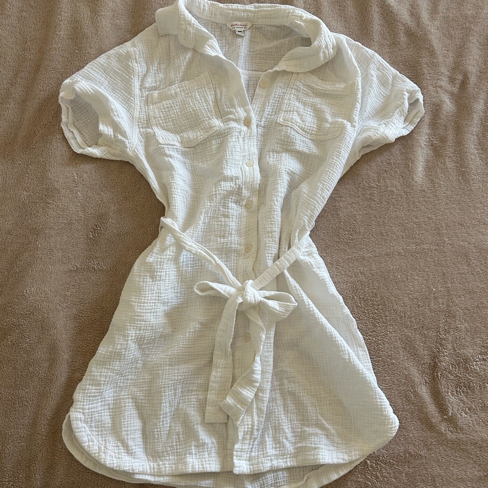 Weatherproof White Button-Up Dress